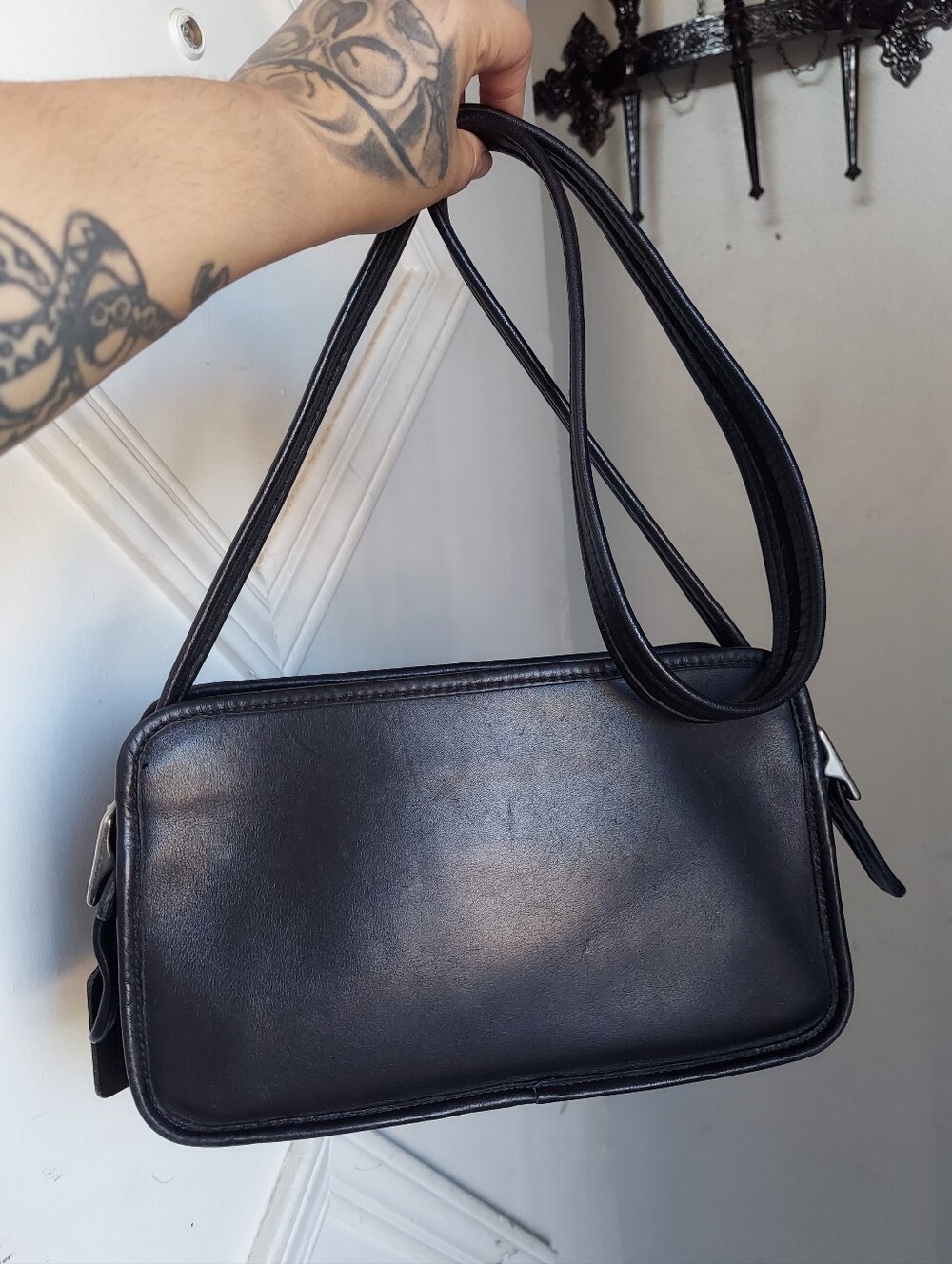 Vintage Coach Black Legacy East West Compartment Bag 9164 🖤🩶